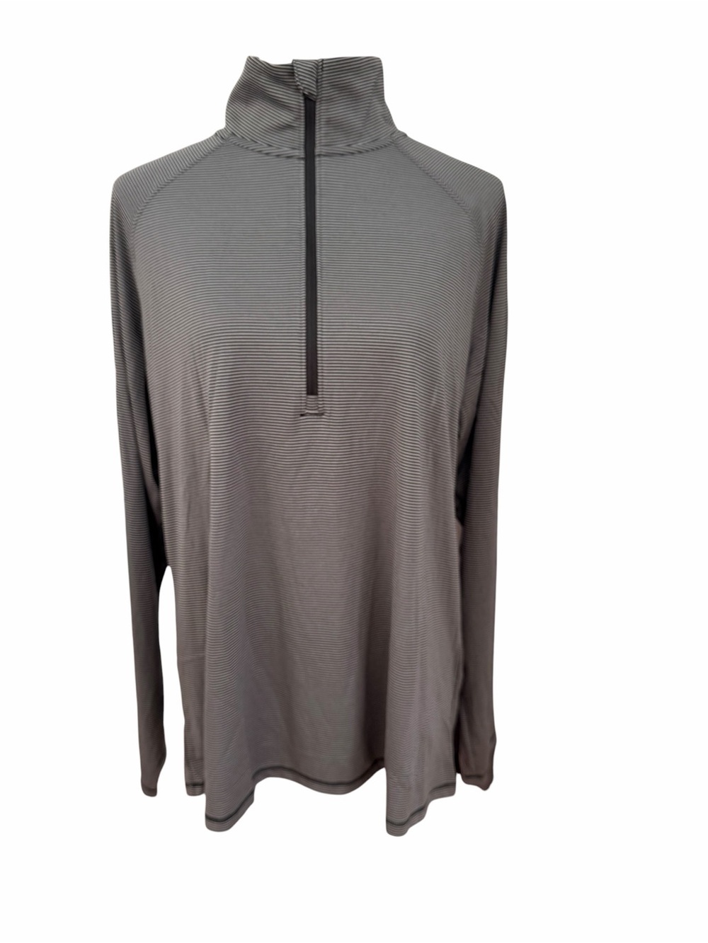 Under Armour Women’s XL Half Zip Long Sleeve Shirt Black Gray Striped NEW